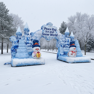 Globe à neige gonflable publicitaire, <span class=keywords><strong>château</strong></span> de glace, arche, impression UV, imperméable, publicité commerciale, exposition, publicité extérieure - Product Image 1