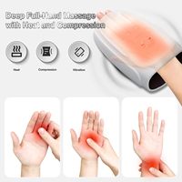 Masseur sans fil pour les mains et les poignets avec compression thermique rechargeable pour soulager l'arthrite et le syndrome du canal carpien, cadeau unisexe