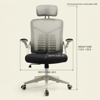 Chaise de bureau ergonomique en maille à dossier haut avec support lombaire réglable Chaise de jeu d'ordinateur Chaise pivotante de direction