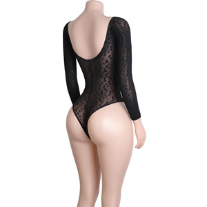 Maillot de bain string imprimé léopard avec manches transparentes, tenue de soirée <span class=keywords><strong>érotique</strong></span> pour boîte de nuit, <span class=keywords><strong>danseuse</strong></span> exotique, danse de salon, mode - Product Image 5