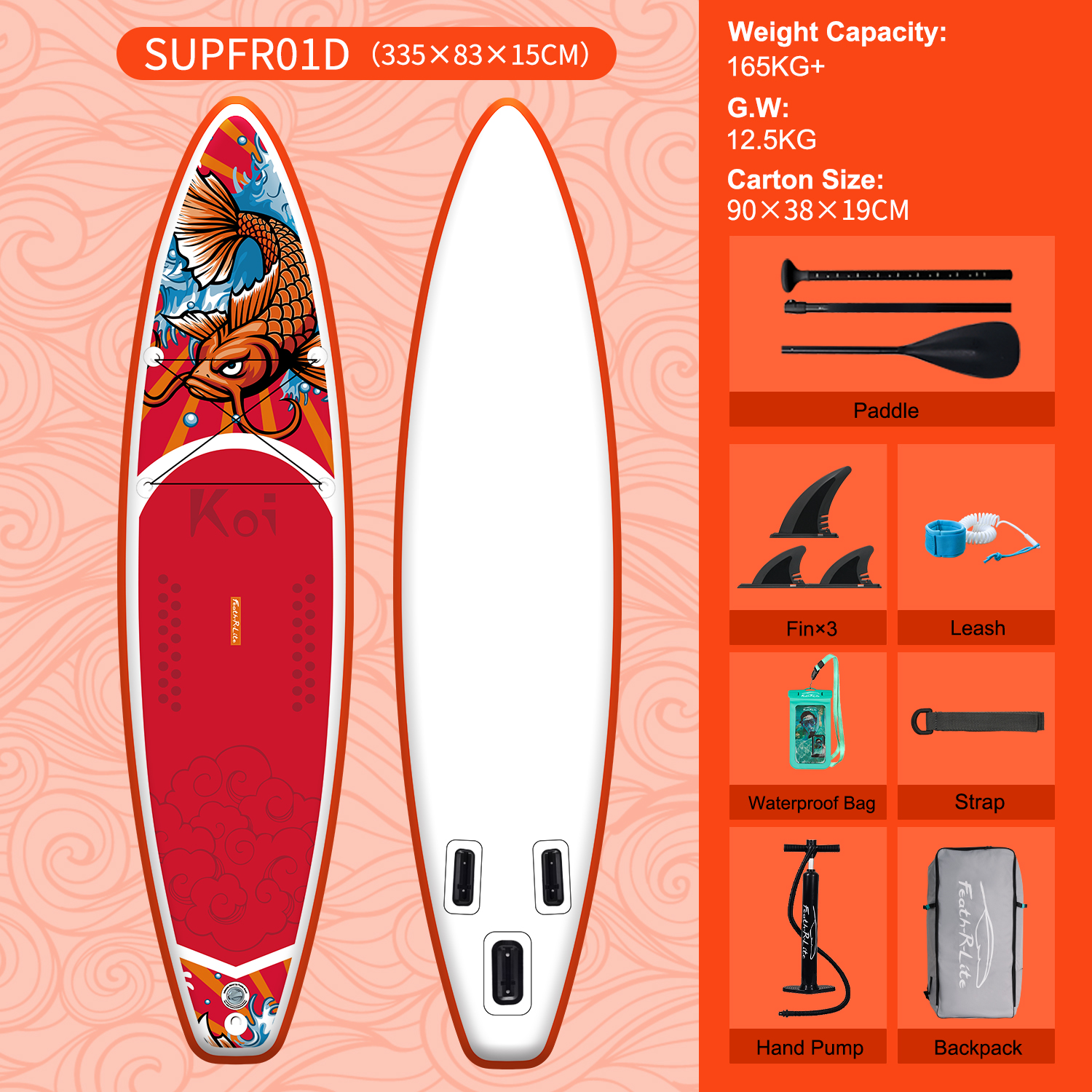 335*84*15 cm--SUPFR01D--Rouge