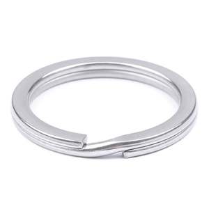 Llavero plano de acero inoxidable PVD pulido a espejo de 25 mm personalizado, llavero dividido duradero OEM a granel para llaves de coche - Product Image 2