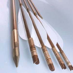 Le frecce di bambù da competizione laminate penetrano 20 ~ 30cm con punti avvitati peso costante e colonna vertebrale - Product Image 5