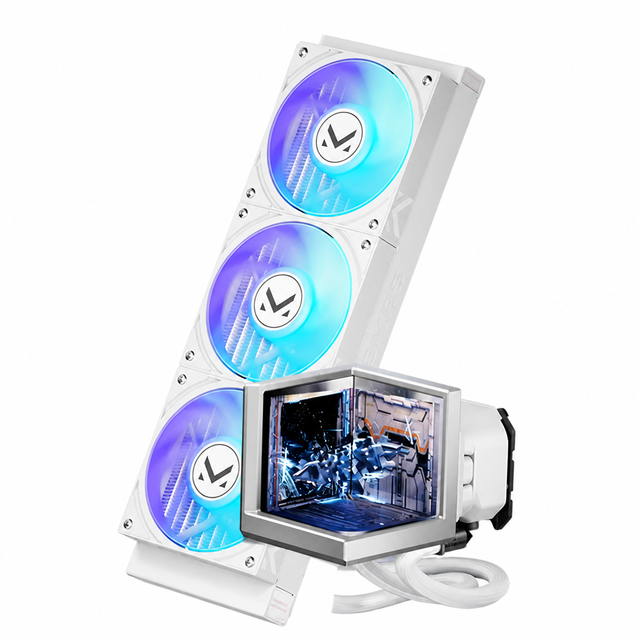 TCOMAS 360mm AIO Liquid Cooler with Triple-Sided Screen & ARGB Fans 350W TDP High-End Desktop Gaming CPU Cooling System