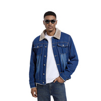 Blouson en jean pour homme, doublure polaire, style décontracté, streetwear, vintage, délavé, type trucker, collection automne-hiver 2026, vente en gros