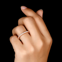 Mode or Rose 925 argent Sterling zircon cubique cz bande femmes fiançailles 1.4mm bague d'éternité de mariage