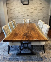 Placa de nogal seca para comedor, mueble de madera sólida con borde en vivo, importado de Brasil, ya disponible