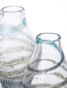 Vase en verre coloré soufflé à la main, motif spirale bleu beige, bulle, silhouette d'olive, <span class=keywords><strong>centre</strong></span> <span class=keywords><strong>de</strong></span> <span class=keywords><strong>table</strong></span> artistique pour villa et décoration <span class=keywords><strong>de</strong></span> mariage - Product Image 4