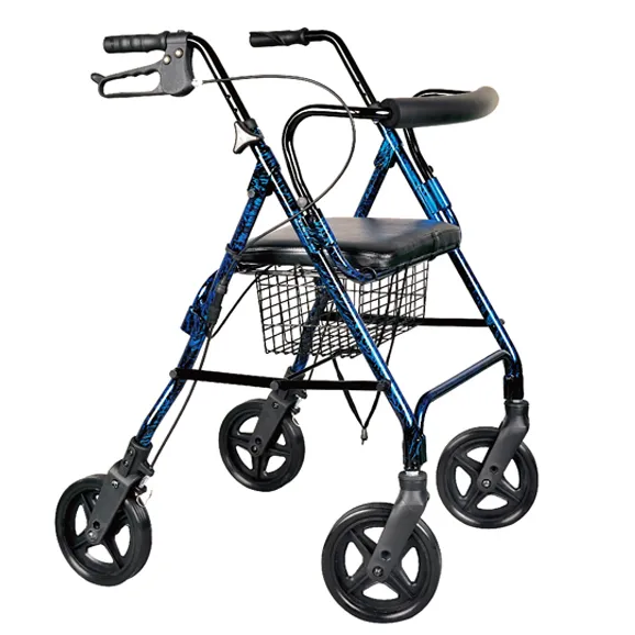 Andador plegable para personas mayores, andador con etiqueta negra de aluminio, con bolsa de compra