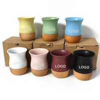 Lot de tasses à maté en céramique au design argentin authentique avec base en bois et bombilla pour thé et café – Vente en gros