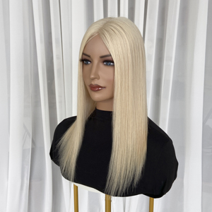 Ready to Ship 100% Human Hair Topper for Women European Hair Full Hand Tied HD Lace Topper 5.5x6 Lace Topper with Silicone - Product Image 5