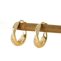 Boucles d'oreilles asymétriques Bowei pour femmes, plaquées or, avec zircon incrusté, design de niche, style européen et américain, vente chaude transfrontalière