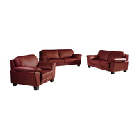 Ensemble de canapés de bureau classiques de haute qualité, design moderne, cuir véritable, personnalisable, marque ARREDAMENTI, garantie de 2 ans, pour salon et villa