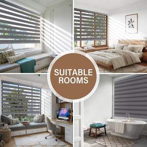 Persianas Eléctricas Inteligentes hechas a medida de lujo Persianas remotas Persianas de ventana de motor Persianas de cebra opacas manuales - Product Image 6