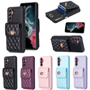 Bandoulière arrière en cuir 6 fente pour carte étui pour <span class=keywords><strong>samsung</strong></span> A10 A20 A30 A50 A70 s23 s22 <span class=keywords><strong>s21</strong></span> s20 kicsktand étui pour Iphone 14 13 12 - Product Image 1