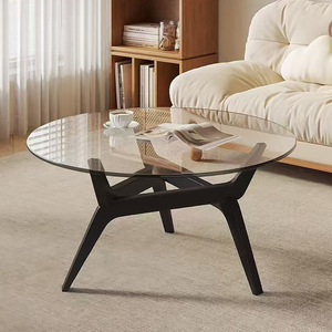 Petite table basse moderne en verre pour la maison Meubles de salon en bois pour canapé pour le commerce extérieur transfrontalier d'<span class=keywords><strong>Amazon</strong></span> - Product Image 5