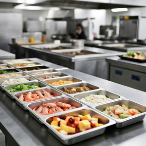 1/1 1/2 1/3 1/4 1/6 1/9 Commerciële keuken roestvrijstalen GN chef-pot hotel voedsel opslagcontainer dienblad voedselveilig opvouwbaar - Product Image 5