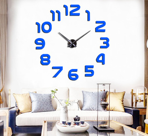Nouveaux produits acrylique 3D autocollant Stickers muraux miroir grands chiffres arabes 3d bricolage acrylique géant décor à la maison horloges murales - Product Image 3