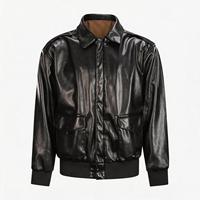 Veste de moto décontractée vintage personnalisée pour homme, veste bomber imperméable, respirante, coupe-vent en PU/polyester, noir turc non tissé