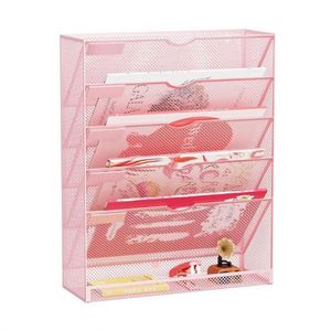 Metal Crafts Stackable 5 Tier Desktops Document <b>Tray</b> Holder Mesh <b>File</b> <b>Trays</b> Iron Wire for School Office Supplies - Product Image 1
