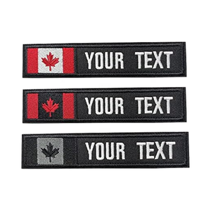 Customizable <strong>Name</strong> <strong>Patches</strong> Hook and Loop Fastener Outdoors Tactical Embroidered <strong>Name</strong> Tapes Canada Flag Embroidery <strong>Patch</strong> for Bags - Product Image 1