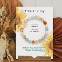 Bracelet de guérison en amazonite Go2boho, bracelet en pierres précieuses naturelles pour un esprit calme, l'attirance de la richesse et l'équilibre énergétique