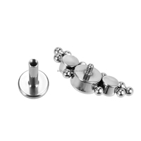 Perhiasan Tubuh Titanium Opal Cz Model Barbell Flat Back untuk Tindik Telinga dengan Ulir Internal, Cocok untuk Pernikahan