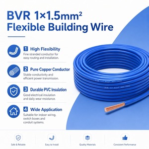 <span class=keywords><strong>สาย</strong></span><span class=keywords><strong>ไฟ</strong></span>ฟ้า BVR 1.<span class=keywords><strong>5</strong></span> มม. <span class=keywords><strong>ราคา</strong></span>โรงงานหัวฉี ขายส่ง <span class=keywords><strong>สาย</strong></span>ทองแดงแบบยืดหยุ่นสำหรับงานอาคาร 450/750V สำหรับระบบจ่าย<span class=keywords><strong>ไฟ</strong></span> - Product Image 4