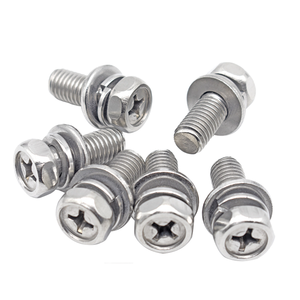 Tornillos Hexagonales Cóncavos de Acero Inoxidable 304 con Ranura Cruzada M4/M5/M6/M8, Tornillos Combinados de Tres Piezas con Placa de Resorte Plana, Venta al por Mayor - Product Image 4