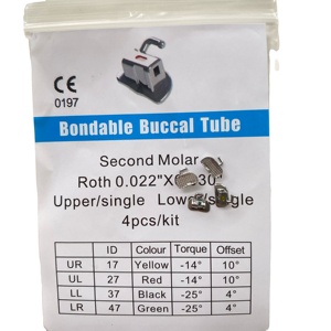 سيتشوان أم الطبية الأسنان تقويم الأسنان 1st مولا bondable أنابيب فموية غير للتحويل 018/022 شبكة معدنية قاعدة - Product Image 5