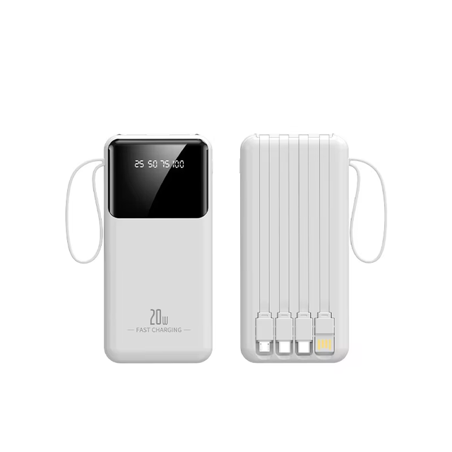 Portable Phone Charger,20000mAh PD Charger Power Bank with Built-in Cable,Travel Charger Suitable for All Mobile Phones