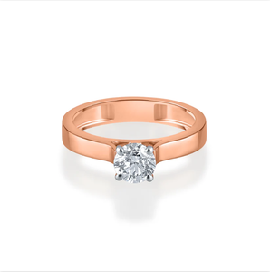 Belle bague solitaire en diamant rond avec cadre traditionnel conçue pour une brillance durable et un attrait de l'Inde - Product Image 4