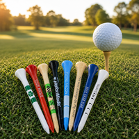 Tees de golf en bambou naturel légers et durables avec logo personnalisé imprimé, matériau écologique et biodégradable, options multi-tailles pour