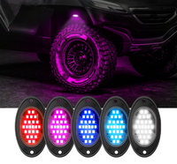 8pods 24-Chip de nivel superior controlado por aplicación 9W 4x4 RGBW Color LED Rock Light Nuevo 12V para todoterreno Coche Camión UTV ATV Retrofitting