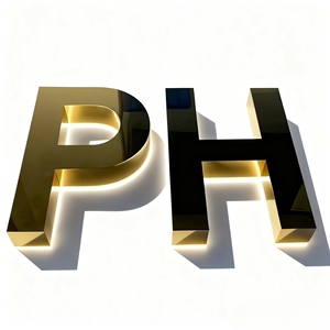 Chất Lượng Cao Tùy Chỉnh Dấu Hiệu Vàng Thép Không Gỉ Chiếu Sáng Kim Loại Gương <span class=keywords><strong>LED</strong></span> Dấu Hiệu Laser Cắt Kim Loại Đánh Bóng Backlit Thư Dấu Hiệu - Product Image 2