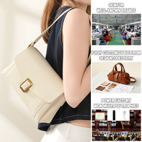 Sac bandoulière en cuir véritable style vintage pour femme, imperméable, avec deux sangles, toutes saisons, luxe, forme oreiller, vente en gros