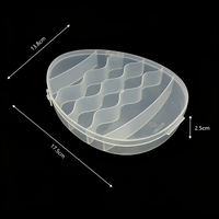 Boîte de rangement DIY transparente en PP de qualité industrielle, à motifs de dessins animés, avec compartiments de formes variées (bâton de marche, champignon, radis, œuf) pour perles