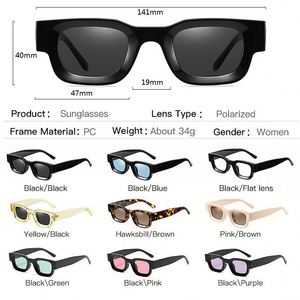 แว่นกันแดดทรงเหลี่ยมเล็กสไตล์วินเทจสำหรับผู้หญิงและผู้ชาย ป้องกันรังสียูวี 400 แบบโพลาไรซ์ สั่งทำขายส่งได้ - Product Image 5