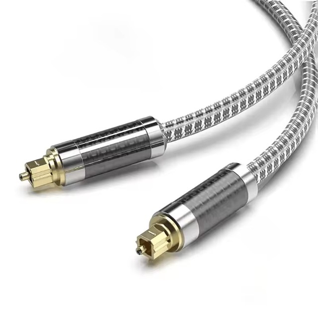 24K Gold-Plated Plugs Nylon Braid Digital Optical Audio Cable Fiber Optic TOSLINK HiFi Optical Audio Cable