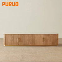 Meuble TV et table basse en bois pour salon moderne de luxe, idéal pour petits appartements, utilisation légère sur pied