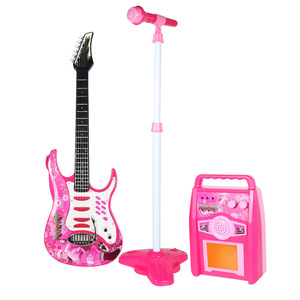 Ensemble de jouets d'instruments de musique pour enfants en gros : Guitare électrique avec support, microphone et instrument de musique stéréo - Product Image 2