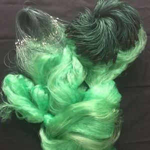 Chine vert 1.5m profondeur 100m longueur 6cm <span class=keywords><strong>maille</strong></span> trois couches <span class=keywords><strong>filet</strong></span> <span class=keywords><strong>de</strong></span> pêche en Nylon Monofilament pour petit poisson <span class=keywords><strong>filet</strong></span> maillant - Product Image 1
