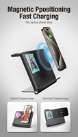 Nieuwe Aanwinst 5-in-1 Animatie Wekker PD3.0 15W 10W Opvouwbare Magnetische Multifunctionele Draadloze Oplader OTP voor Mobiele Telefoons
