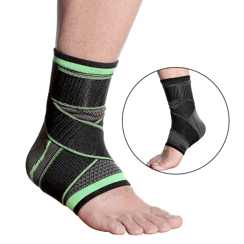 Professional Adjustable Volleyball Basketball Sport Pressure Compression Sleeve Foot Drop Bandaged Ankle Support Brace Wrap