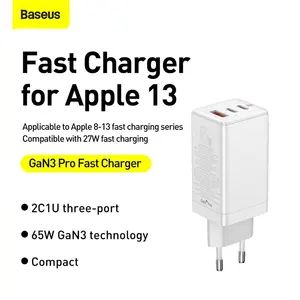 GaN3 Pro Quick Charger 2C+U 65W Support Multiple Fast Charge Set Protocols EU