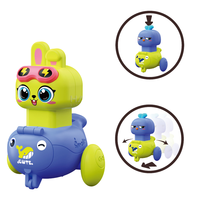 HW Mini Whale Cars Cute Rabbit and Chick Press & Go Cars avec des bonbons aux fruits assortis à l'intérieur pour les enfants
