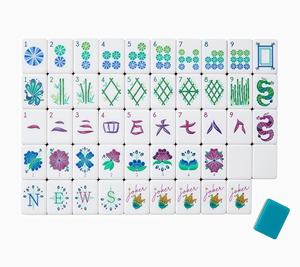 Juego de Mahjong Americano de Acrílico de 4 Capas, 160 Fichas Grabadas en Azul <span class=keywords><strong>Coral</strong></span>, para Noches de Juego en Familia y Regalos Navideños - Product Image 3