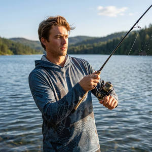 Sudadera de Pesca UPF 50+ de Alto Rendimiento para Hombre, Manga Larga, Secado Rápido, Protección Solar, con Logotipo Personalizado, Precio de Fábrica al por Mayor - Product Image 4