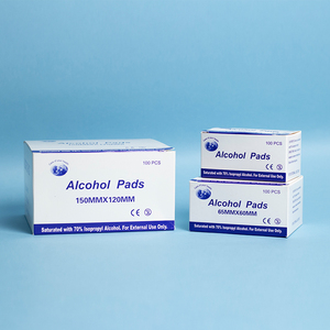 Toallitas y Almohadillas de Algodón con <span class=keywords><strong>Alcohol</strong></span> Médico al 70%, 65*60mm, Certificación CE, Esterilizadas, Logotipo Personalizado - Product Image 2