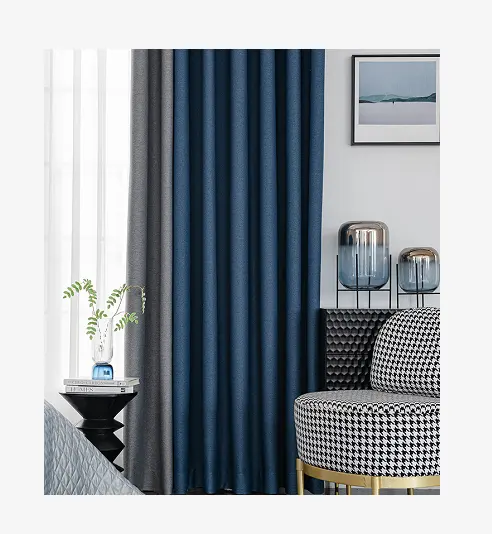 100%p Simple assorted colors diamond plaid pattern High shading curtain finished products for bedroom and living room